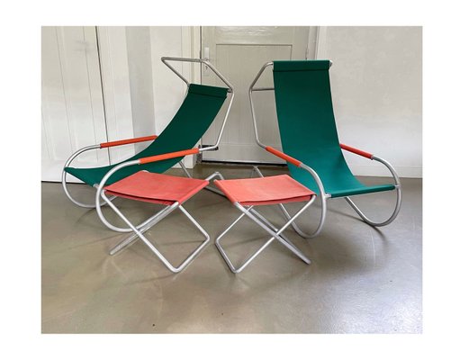 Mid-Century Lido Sun Lounge Chairs by Battista and Gino Giudici, Italy, 1950s, Set of 4-IVH-2033668