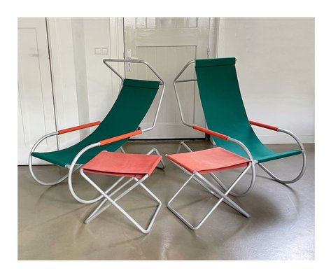 Mid-Century Lido Sun Lounge Chairs by Battista and Gino Giudici, Italy, 1950s, Set of 4-IVH-2033668