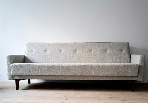 Mid-Century Light Grey Daybed in Raf-Simons-Bouclé, 1960s-APD-1145282