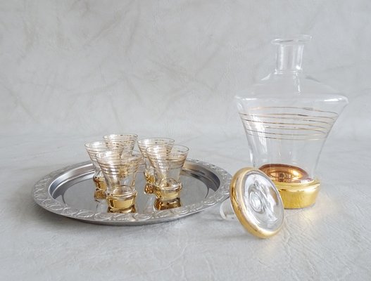 Mid-Century Liqueur Set, 1950s, Set of 7-POM-995688