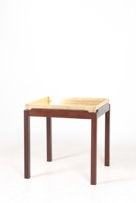 Mid-Century Mahogany and Brass Side Table, 1960s-FK-671950