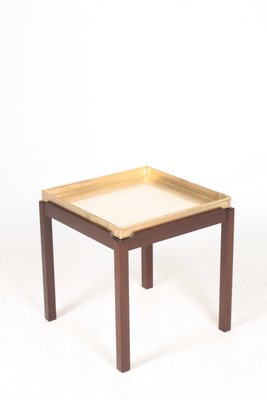 Mid-Century Mahogany and Brass Side Table, 1960s-FK-671950