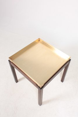 Mid-Century Mahogany and Brass Side Table, 1960s-FK-671950