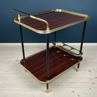 Mid-Century Mahogany Bar Cart Ico and Luisa Parisi for MB Italy, 1960s-WQC-1789357