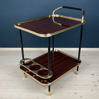 Mid-Century Mahogany Bar Cart Ico and Luisa Parisi for MB Italy, 1960s-WQC-1789357