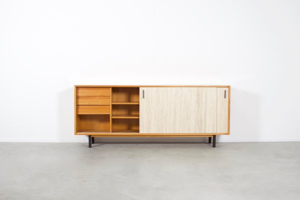 Mid-Century Maple and Cane Sideboard with Sliding Doors, Italy, 1960s-XTS-1889118