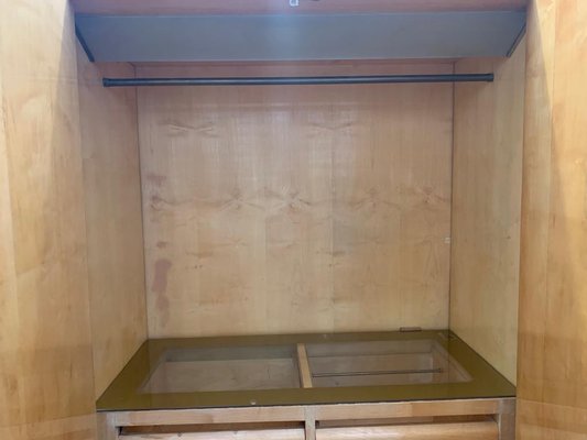 Mid-Century Maple Wardrobe with Brass Tips-IJR-1316777