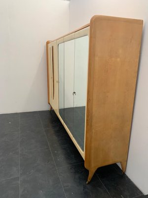 Mid-Century Maple Wardrobe with Brass Tips-IJR-1316777