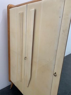 Mid-Century Maple Wardrobe with Brass Tips-IJR-1316777