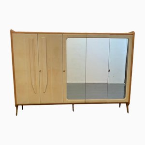 Mid-Century Maple Wardrobe with Brass Tips-IJR-1316777