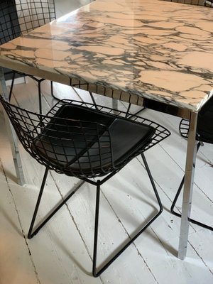 Mid-Century Marble and Chrome Dining Table by Florence Knoll Bassett for Knoll Inc. / Knoll International-JAG-837322