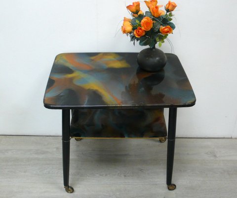 Mid-Century Marble Epoxy Art Coffee Table, 1950s-HIZ-1338569