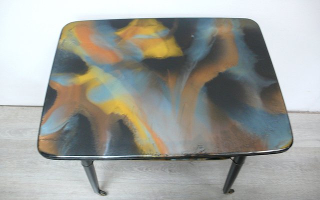 Mid-Century Marble Epoxy Art Coffee Table, 1950s-HIZ-1338569