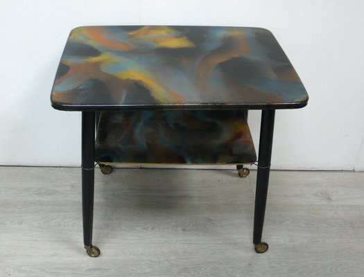 Mid-Century Marble Epoxy Art Coffee Table, 1950s-HIZ-1338569