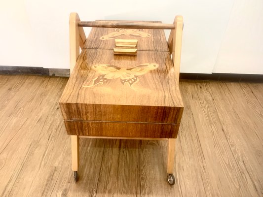 Mid-Century Marquetry Sewing Table-PYR-665601