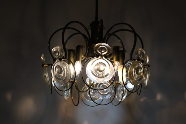 Mid-Century Metal and Glass Ceiling Lamp-SXX-591816