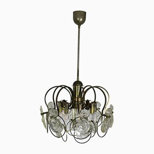 Mid-Century Metal and Glass Ceiling Lamp-SXX-591816