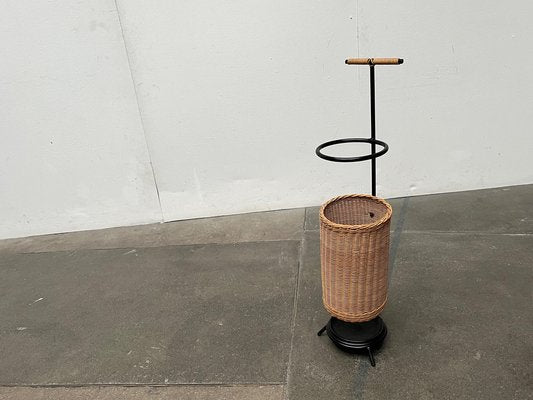 Mid-Century Metal and Rattan Umbrella Stand, 1960s-UAH-1792193