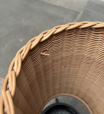 Mid-Century Metal and Rattan Umbrella Stand, 1960s-UAH-1792193