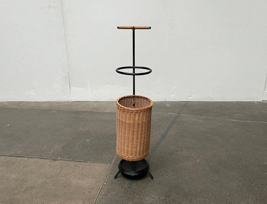 Mid-Century Metal and Rattan Umbrella Stand, 1960s-UAH-1792193