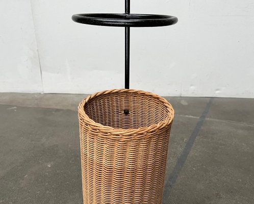 Mid-Century Metal and Rattan Umbrella Stand, 1960s-UAH-1792193