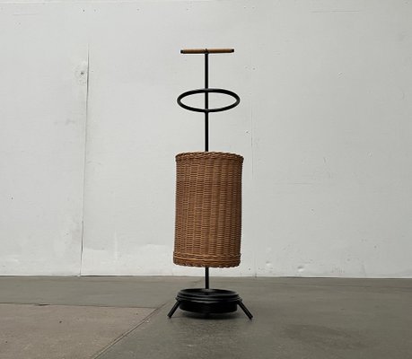 Mid-Century Metal and Rattan Umbrella Stand, 1960s-UAH-1792193