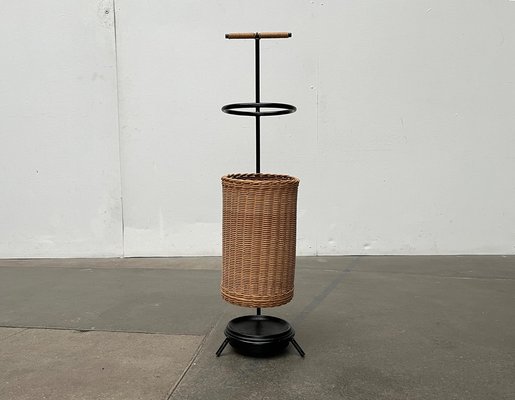 Mid-Century Metal and Rattan Umbrella Stand, 1960s-UAH-1792193