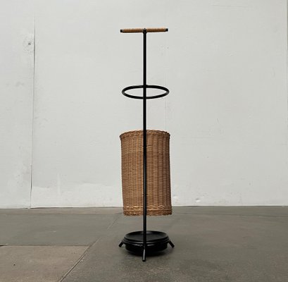 Mid-Century Metal and Rattan Umbrella Stand, 1960s-UAH-1792193