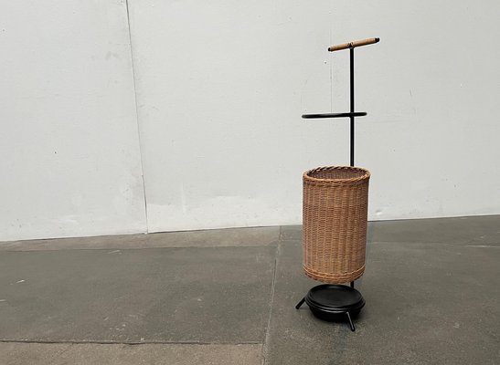 Mid-Century Metal and Rattan Umbrella Stand, 1960s-UAH-1792193