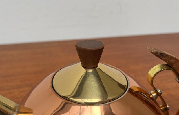 Mid-Century Metal and Teak Teapot, 1960s-UAH-2020670