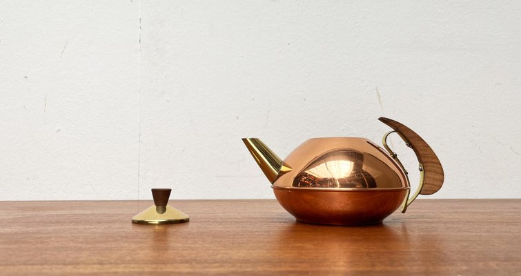 Mid-Century Metal and Teak Teapot, 1960s-UAH-2020670