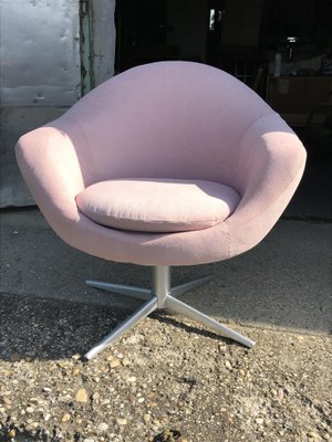 Mid-Century Metal and Velvet Swivel Chair, 1960s-OXJ-730072