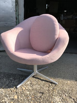 Mid-Century Metal and Velvet Swivel Chair, 1960s-OXJ-730072