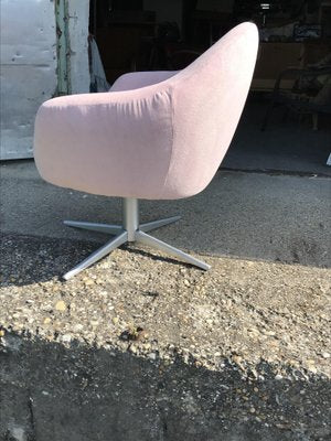 Mid-Century Metal and Velvet Swivel Chair, 1960s-OXJ-730072