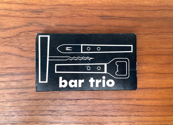 Mid-Century Metal and Wood Bar Trio, Germany, 1960s, Set of 3-UAH-1375002