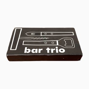 Mid-Century Metal and Wood Bar Trio, Germany, 1960s, Set of 3-UAH-1375002