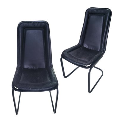 Mid-Century Metal Chairs with Skai Seats, Set of 2-TCS-1783266