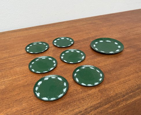 Mid-Century Metal Coaster Plates, 1960s, Set of 7-UAH-1796724