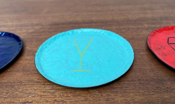 Mid-Century Metal Cocktail Coasters, 1960s, Set of 4-UAH-1796720