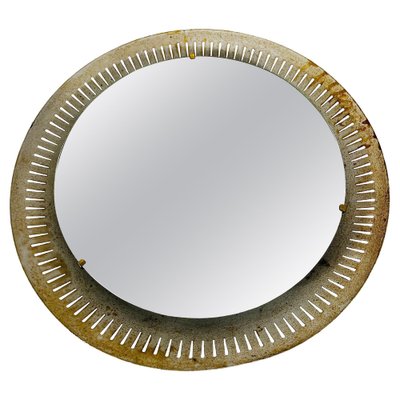 Mid-Century Metal Illuminated Mirror by Hillebrand, Germany, 1950s-PUK-1320934