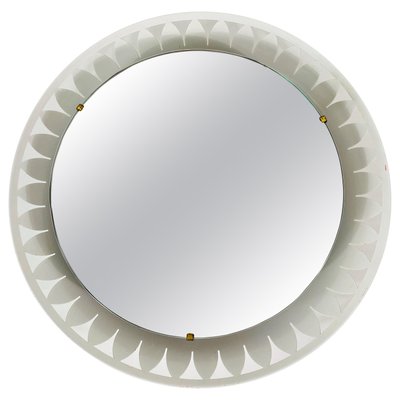 Mid-Century Metal Illuminated Mirror from Hillebrand, Germany, 1960s-PUK-690066