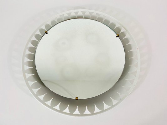 Mid-Century Metal Illuminated Mirror from Hillebrand, Germany, 1960s-PUK-690066