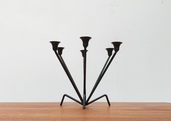 Mid-Century Metal String Style Tripod Candleholder-UAH-949741