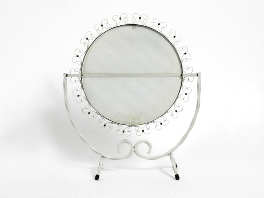 Mid-Century Metal White Metal Swivel Table Mirror, 1950s-RR-727670