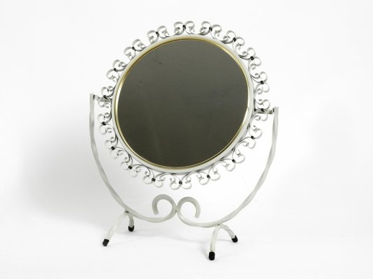 Mid-Century Metal White Metal Swivel Table Mirror, 1950s-RR-727670