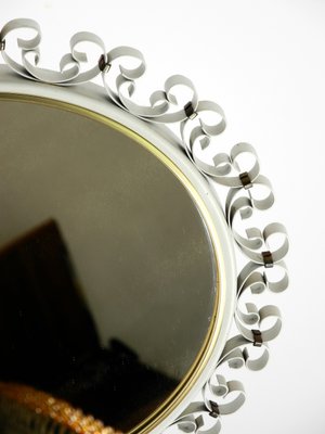 Mid-Century Metal White Metal Swivel Table Mirror, 1950s-RR-727670