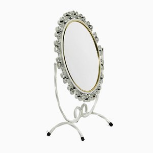 Mid-Century Metal White Metal Swivel Table Mirror, 1950s-RR-727670