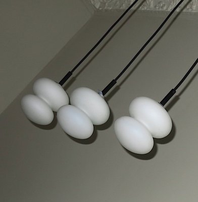 Mid-Century Milk Glass Pendant Lights, Set of 3-ED-1798698