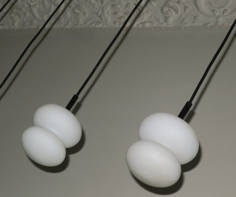 Mid-Century Milk Glass Pendant Lights, Set of 3-ED-1798698