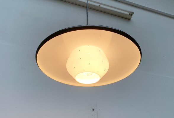 Mid-Century Minimalist Metal and Glass Pendant Lamp-UAH-1029607